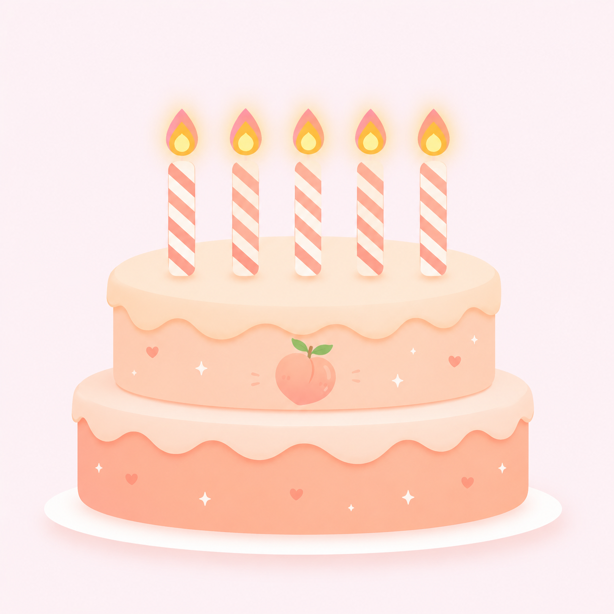 Peach birthday cake